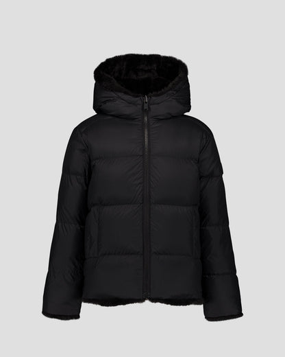 Doudoune enfant en fausse fourrure à capuche Noir Agathe