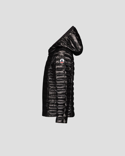 Doudoune légère à capuche enfant Noir Carla shiny