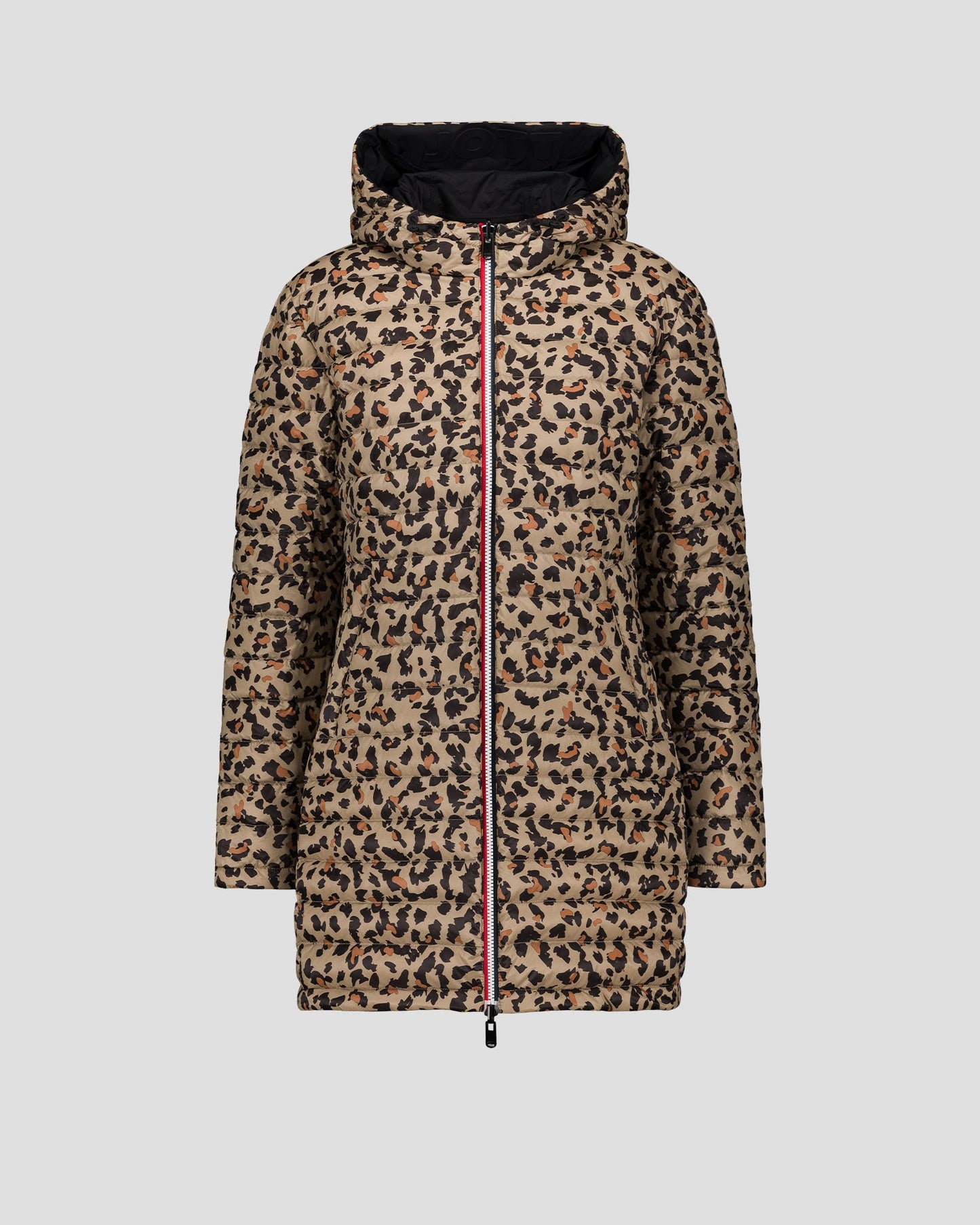 Doudoune longue réversible Noir/leopard beige Verone print