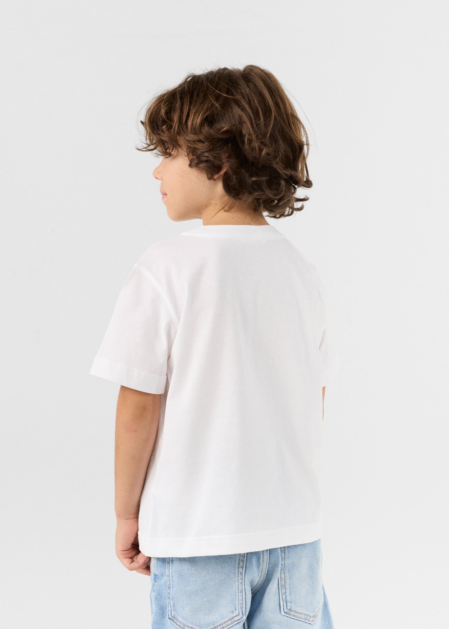T-shirt enfant à col rond Blanc Pio