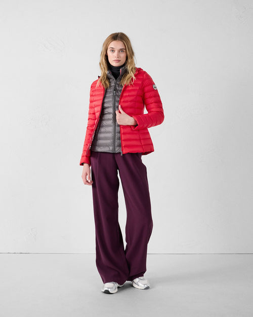 Doudoune légère à capuche Rouge carmin Cloe
