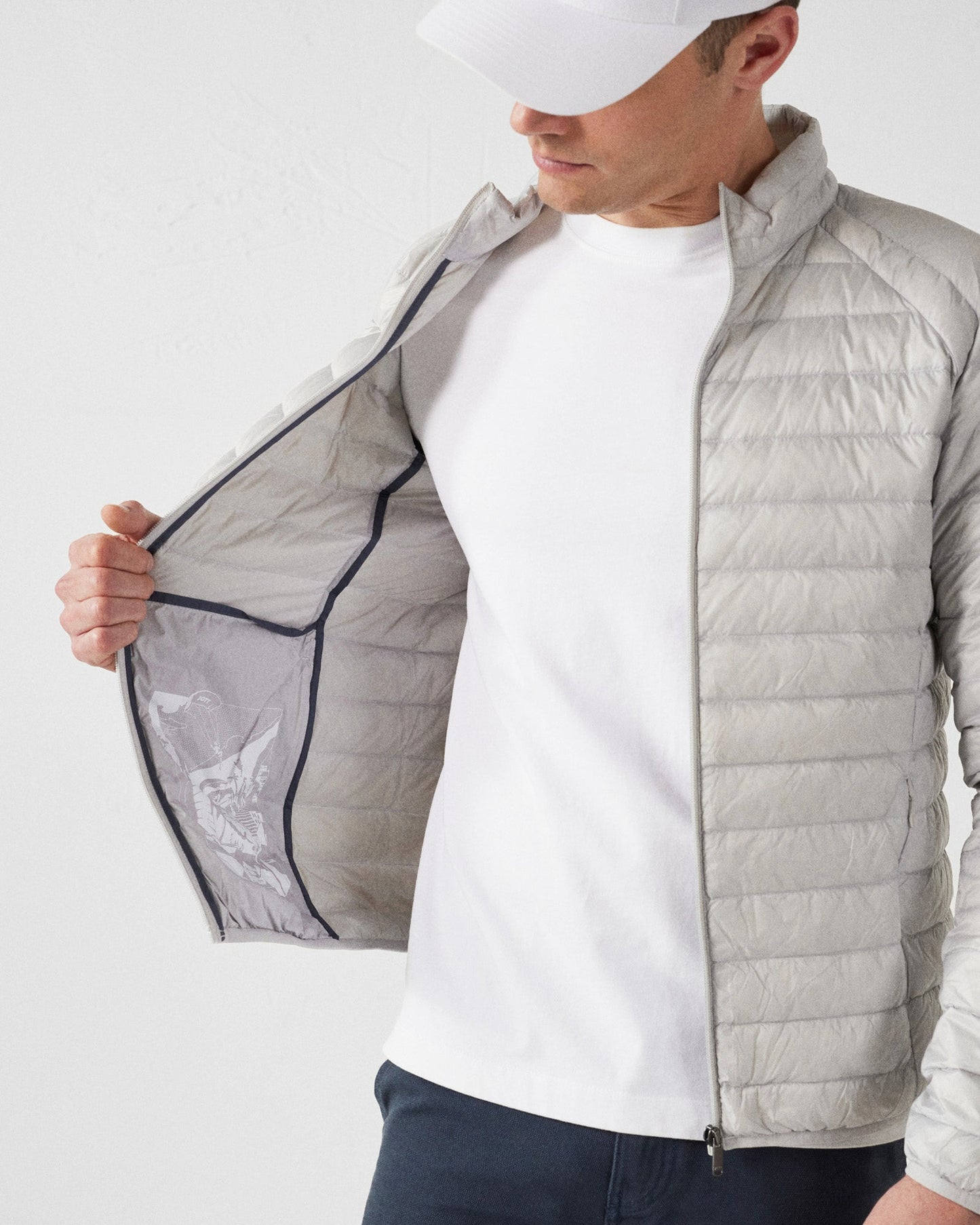 Doudoune légère Gris glace Mat