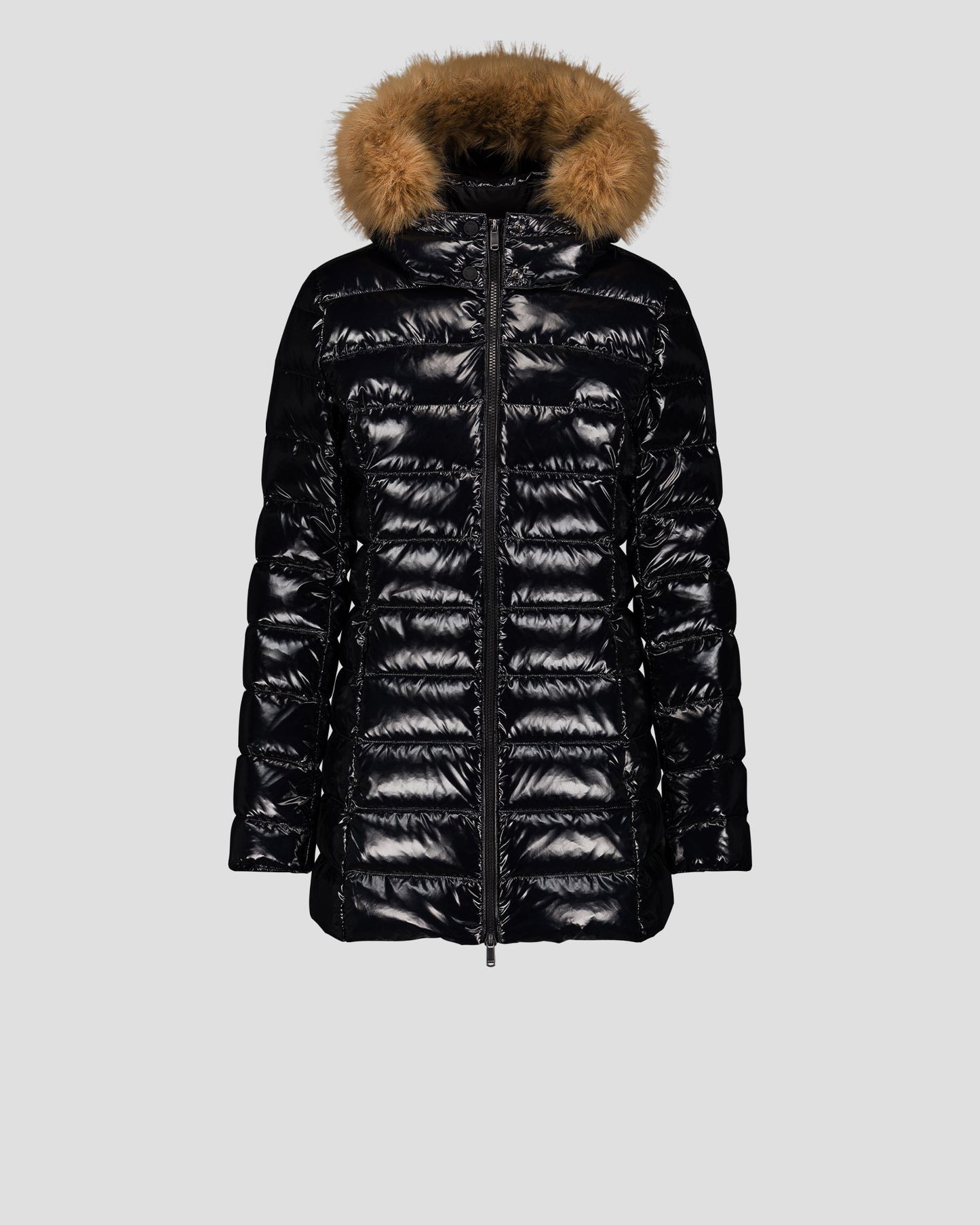 Doudoune mi-longue laquée Grand Froid Noir Perle