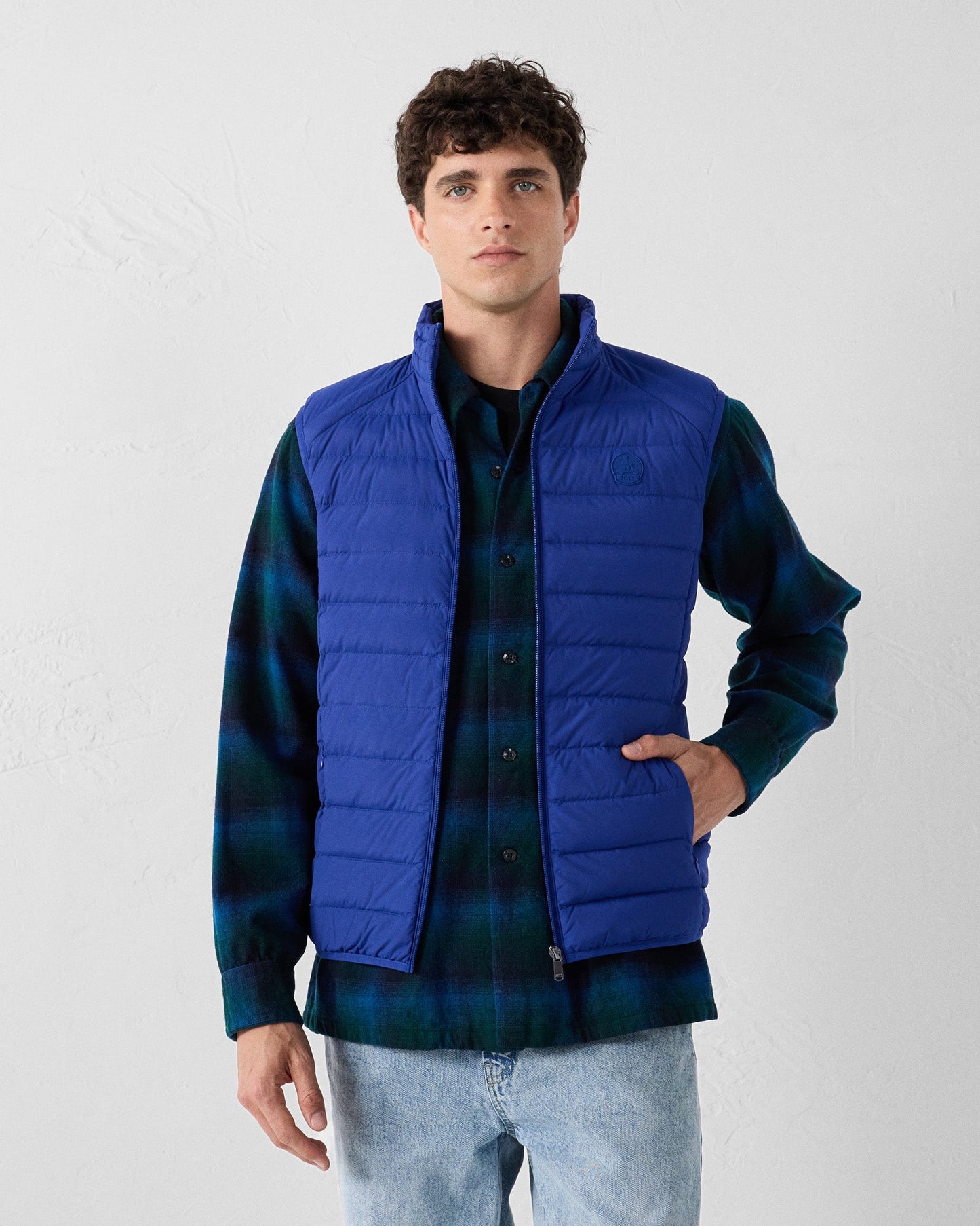 Doudoune sans manches stretch Bleu cobalt Arafo