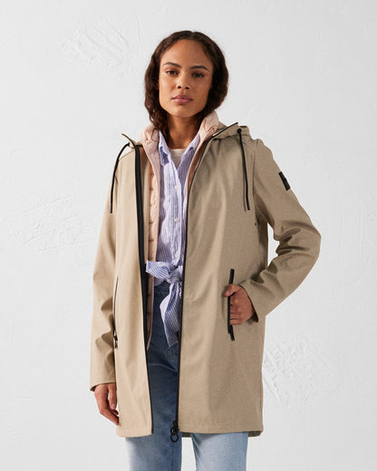 Parka mi-longue légère Beige Erika