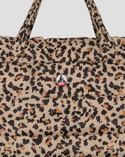 Maxi totebag Leopard beige Leina print