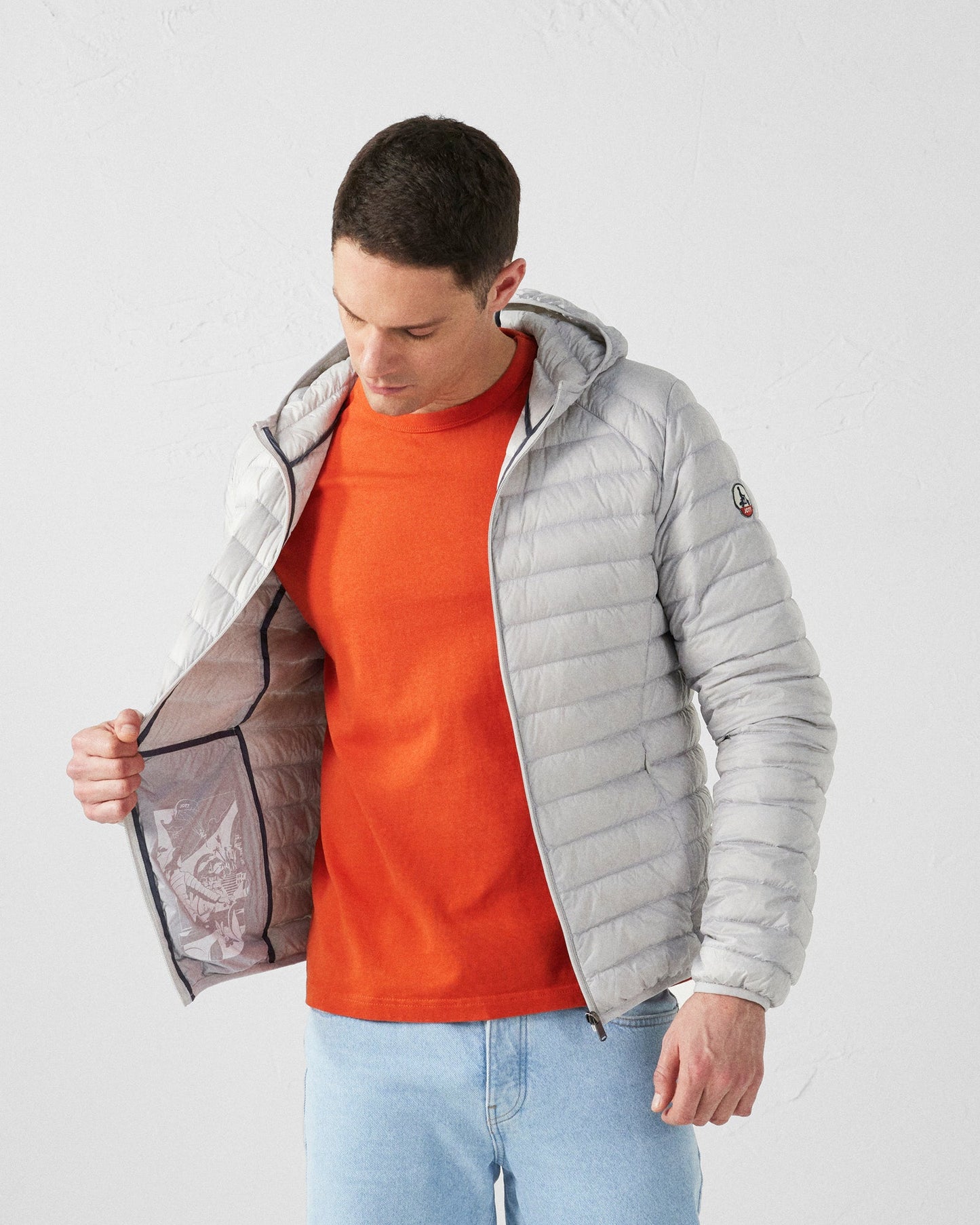 Doudoune légère à capuche Gris glace Nico