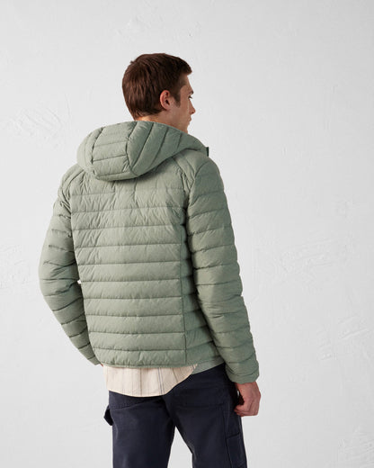 Doudoune légère stretch à capuche Vert minéral Frantz