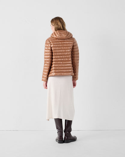 Doudoune légère à capuche Sucre roux Cloe shiny