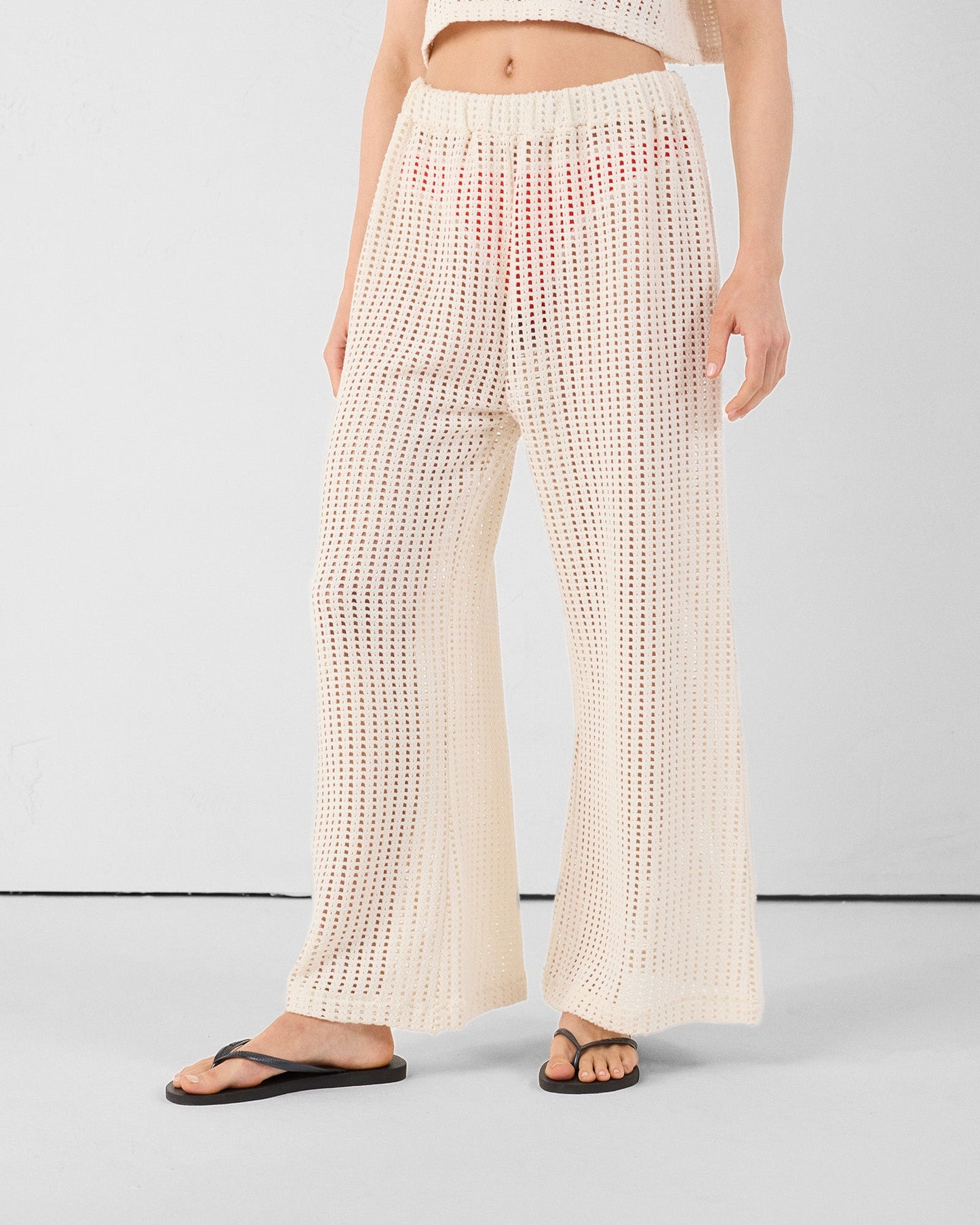 Pantalon en maille de coton Naturel Virginia