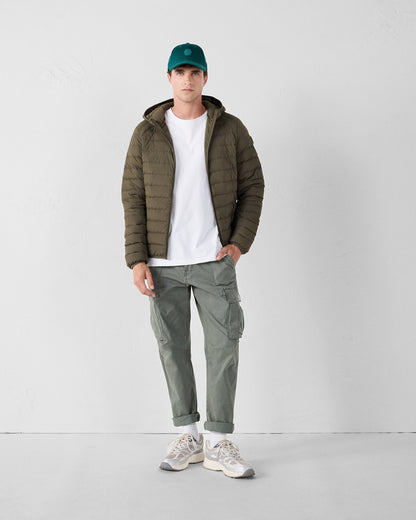 Doudoune légère stretch à capuche Army Frantz