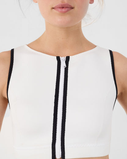 Haut de maillot de bain en néoprène Blanc Jisoo top