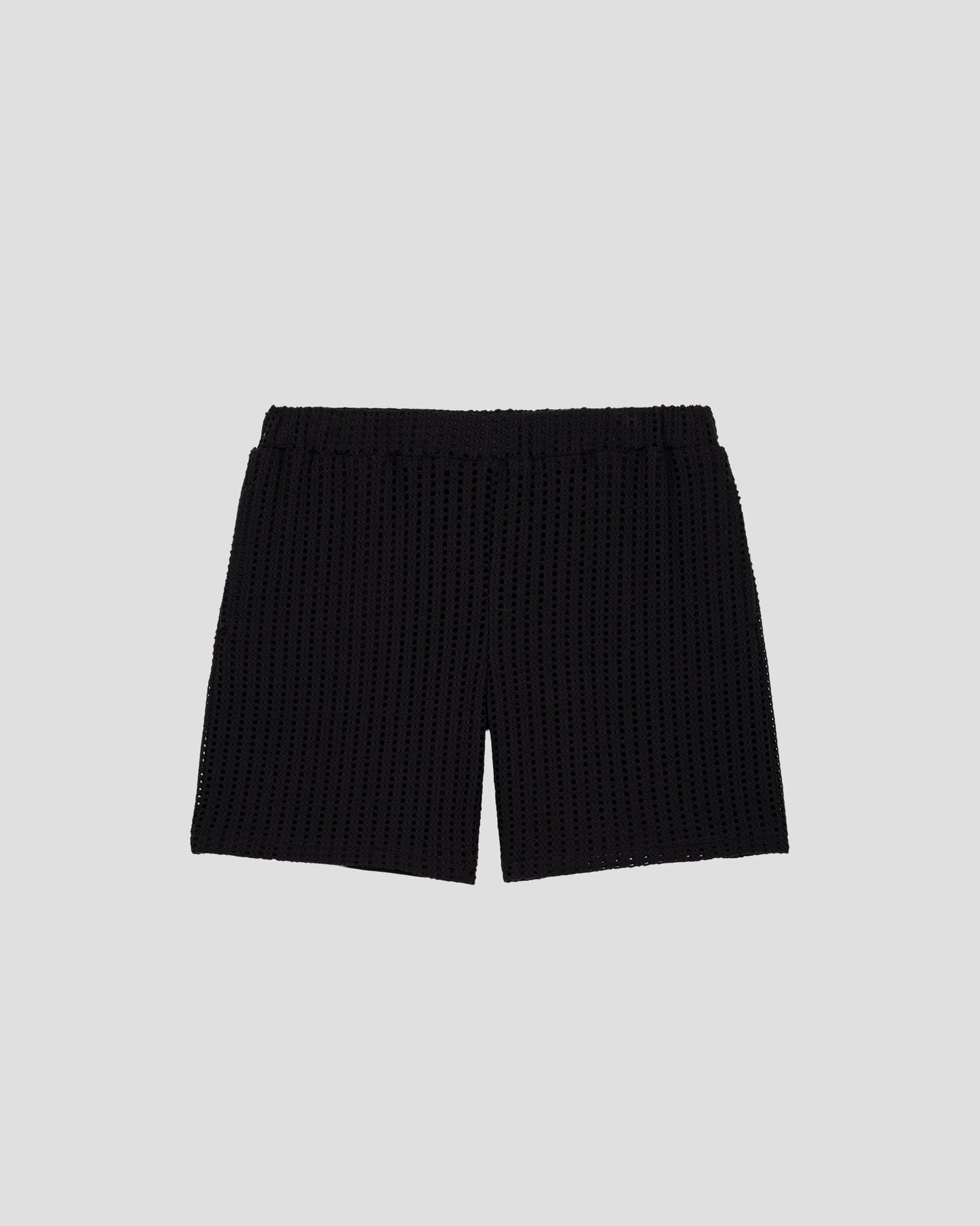 Short en maille de coton Noir Vittorio