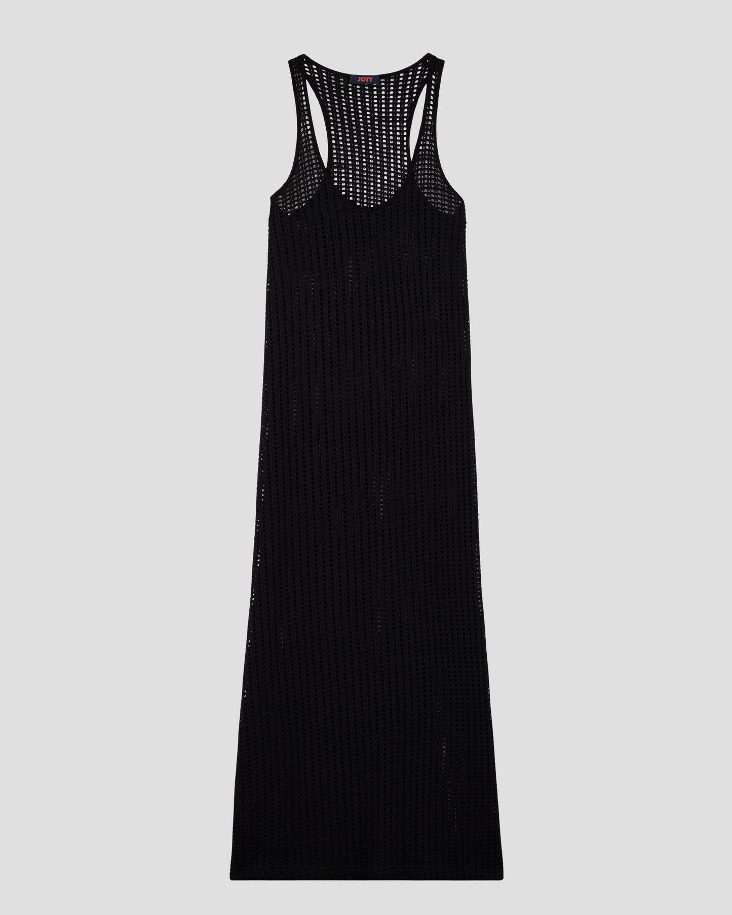 Robe longue en maille de coton Noir Euginia