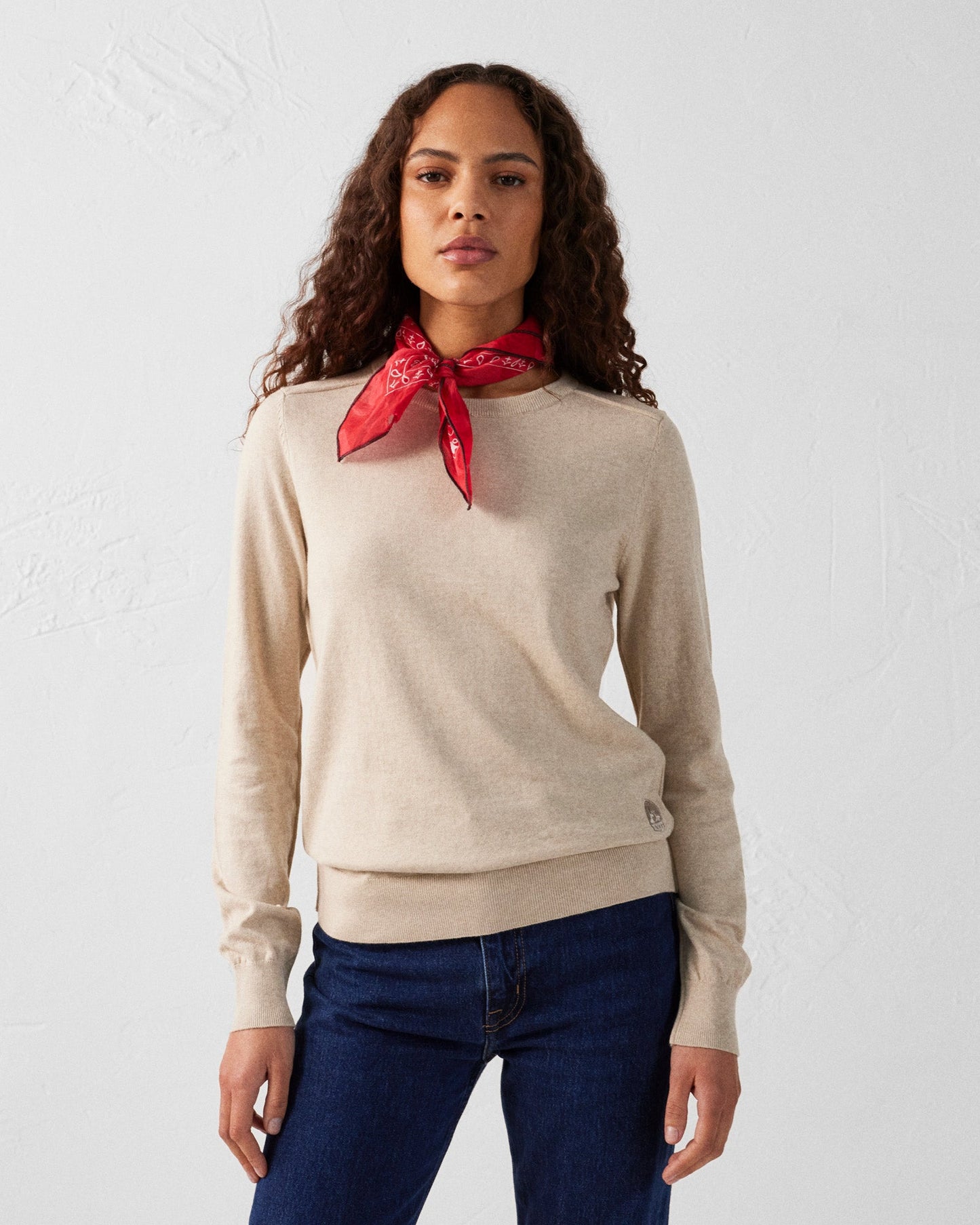 Pull en maille col rond Sable Heloise