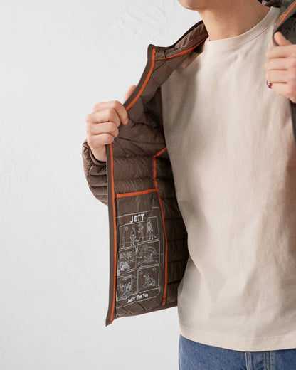 Doudoune légère à capuche Taupe Nico