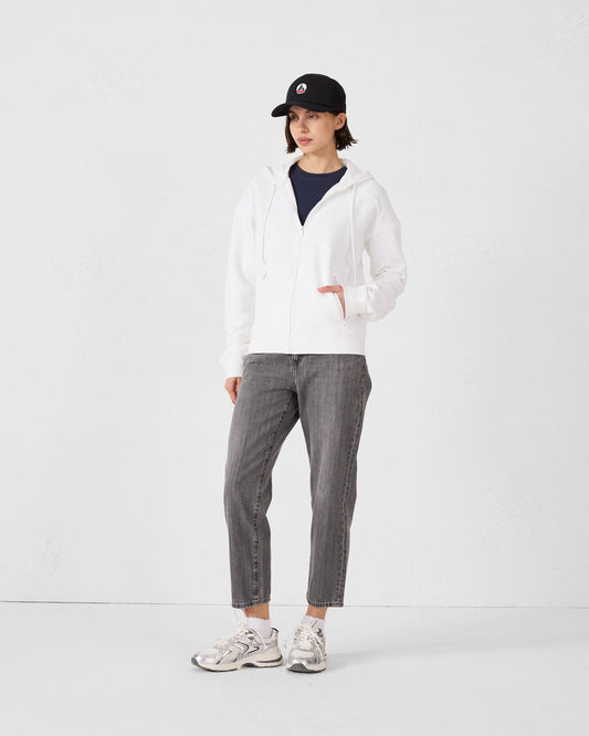 Veste zippée en molleton Blanc Leda