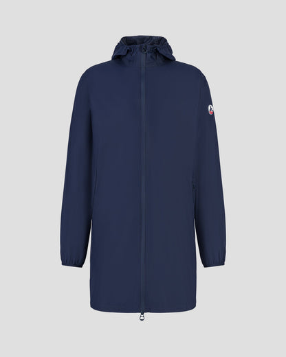 Imperméable long à capuche paquetable Marine Oban