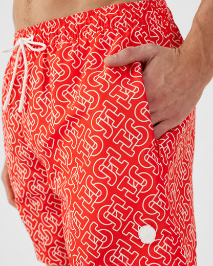 Maillot de bain Mono rouge feu Niolon monogram