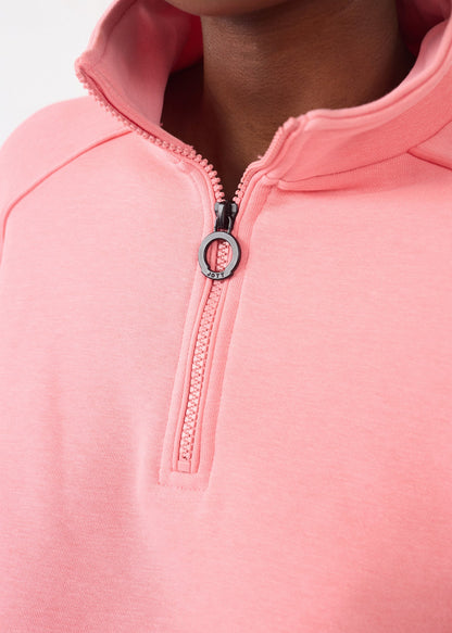 Sweatshirt demi-zippé Vibrant pink Line