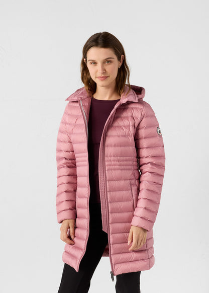 Doudoune longue à capuche Rose antique Vero 2.0