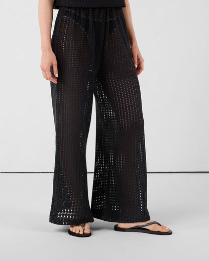 Pantalon en maille de coton Noir Virginia