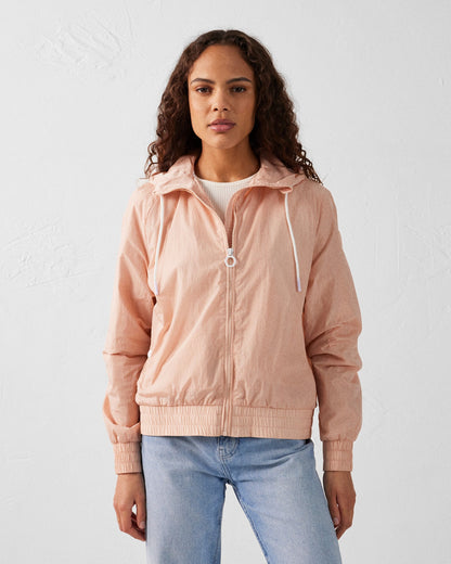 Blouson coupe-vent léger à capuche Pêche clair Alize