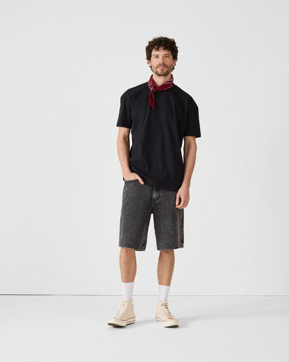 T-shirt col rond en coton Noir Narong