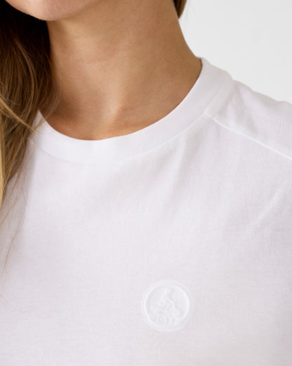 T-shirt col rond en coton Blanc Espar