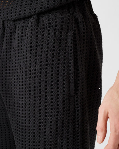 Short en maille de coton Noir Vittorio