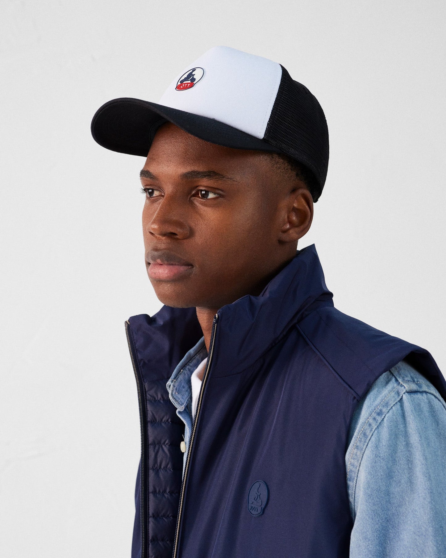 Casquette bicolore à filet Noir/Blanc/Noir Sail 2.0