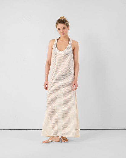 Robe longue en maille de coton Naturel Euginia