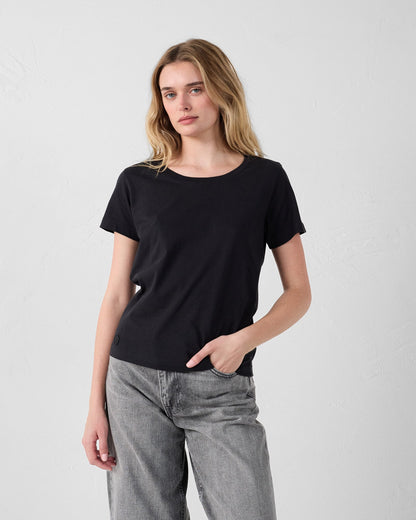 T-Shirt à col rond Noir Lucia