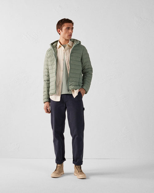 Doudoune légère stretch à capuche Vert minéral Frantz