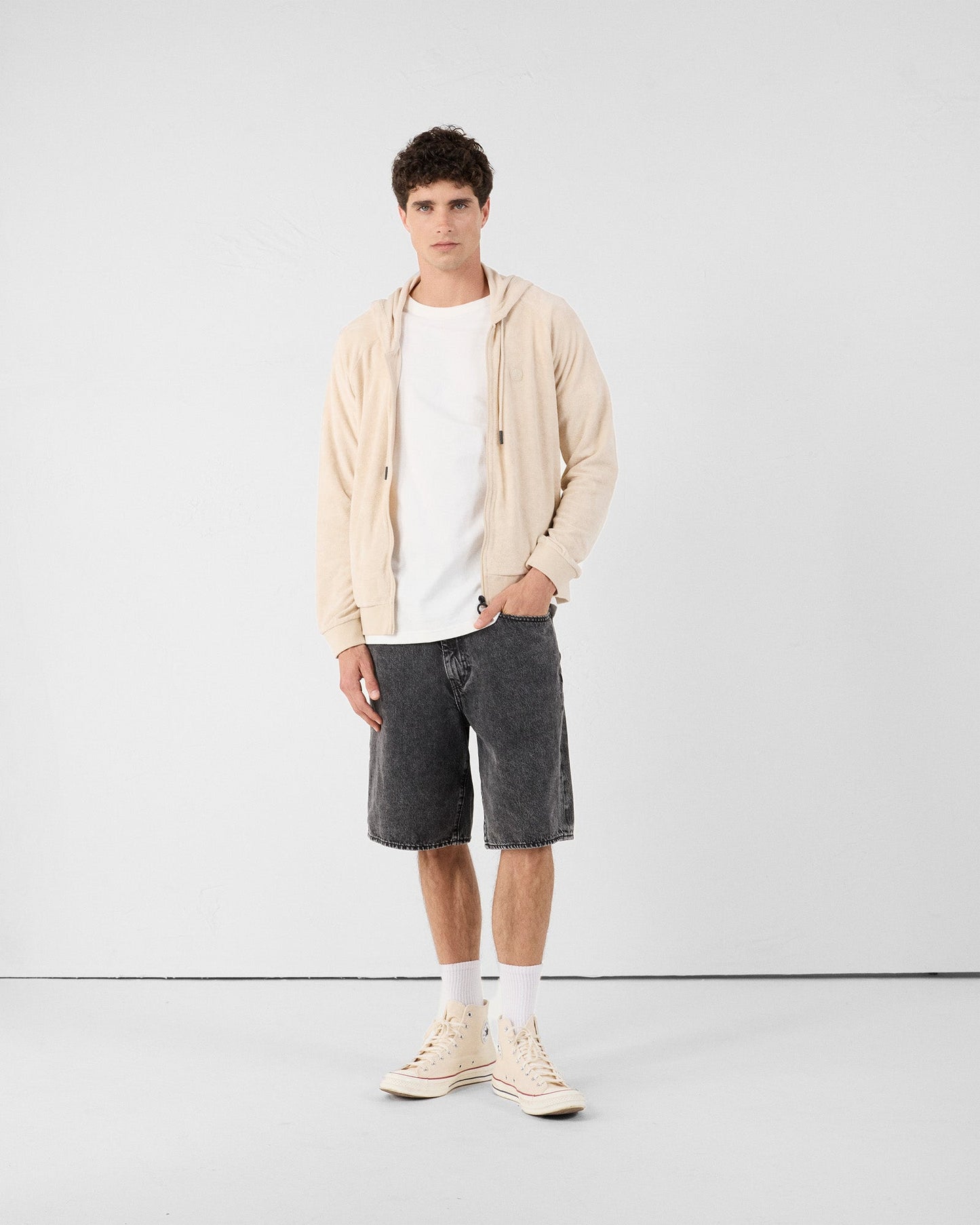 Veste zippée éponge à capuche Sable Mojave