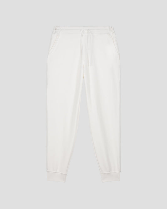 Pantalon de sport en coton Blanc Iris