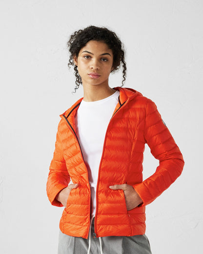 Doudoune légère à capuche Rouge feu Cloe