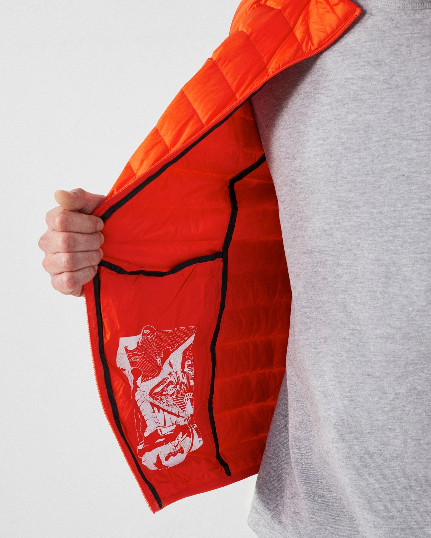 Doudoune légère Rouge feu Mat