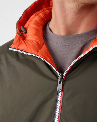 Doudoune longue réversible Army/rouge feu Assen