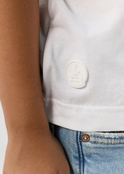 T-shirt enfant à col rond Blanc Pio
