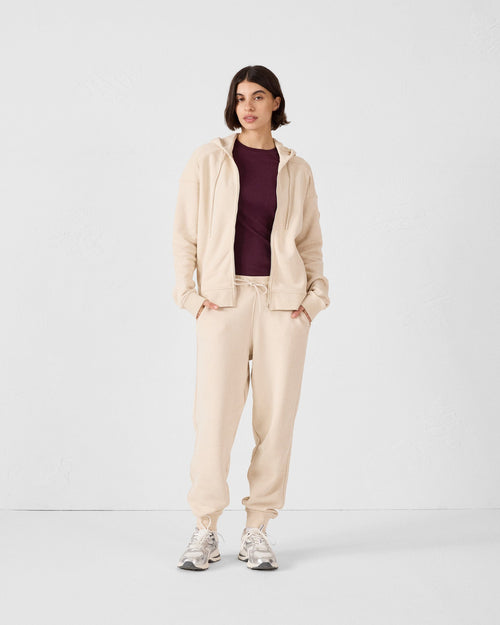 Veste zippée en molleton Sable Leda