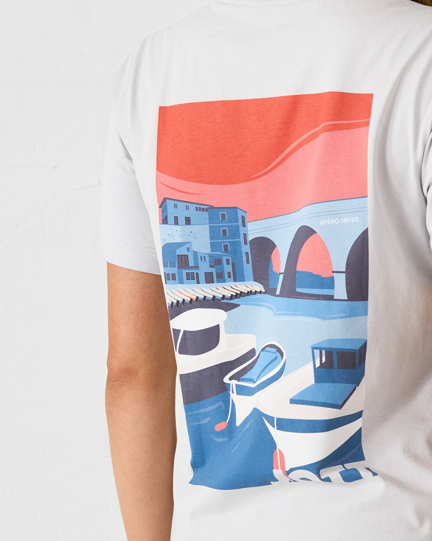 T-shirt col rond en coton Gris glace Espar