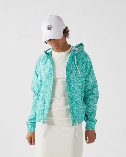 Blouson coupe-vent léger à capuche Mono lagon Alize monogram