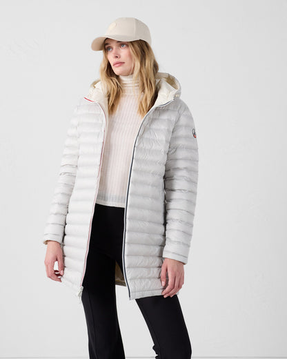 Doudoune longue réversible Naturel/gris glace Verone