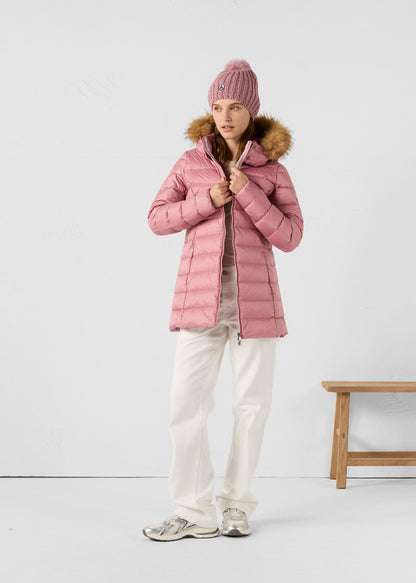 Doudoune mi-longue Grand Froid Rose antique Perle