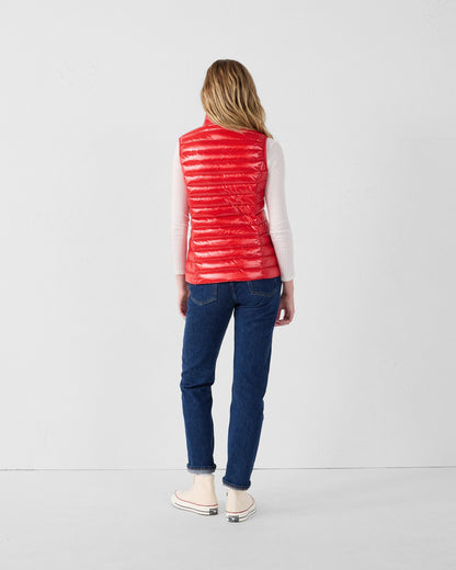 Doudoune légère sans manches Rouge carmin Seda shiny